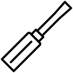Screw Driver Icon, Black And White Outline Icon Vector