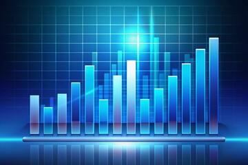 Business Bar Graph Background - Blue Tone for Presentation