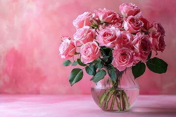 Fototapeta premium bouquet of pink roses