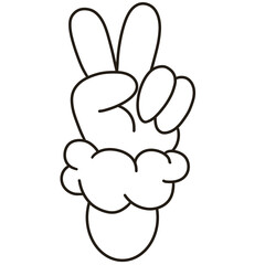 Cartoon style line drawing showing feelings holding 2 fingers as a symbol of encouragement colorful hand drawn seamless gift wrapping paper abstract fashion boy girl