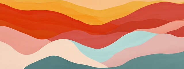 Colorful abstract wavy shapes.