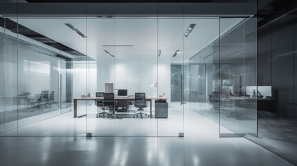 Naklejka premium Modern Glass Walled Office Meeting Room Interior Design