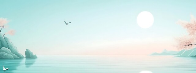 Peaceful serene landscape.