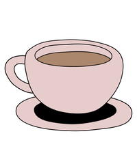 Coffee drinks for here , yummy drinks doodle elements, drawing vector, isolated  illustration