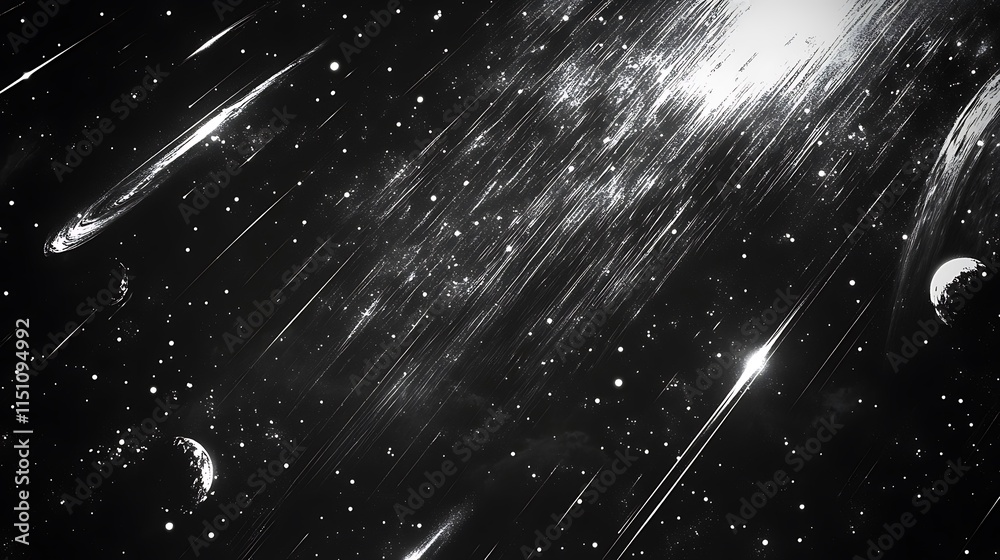 Poster celestial meteor shower.