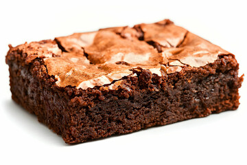 Deliciously Rich and Moist Chocolate Brownie Dessert on White Background for Food Photography