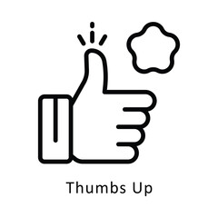 Thumbs Up  Vector Outline Icon. Eps 10 File