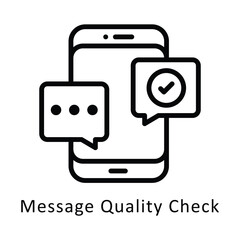 Message Quality Check  Vector Outline Icon. Eps 10 Filefile 