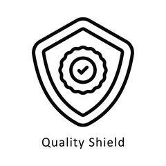 Quality Shield Vector Outline Icon. Eps 10 File