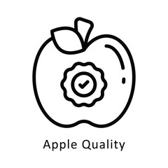 Apple Quality  Vector Outline Icon. Eps 10 File