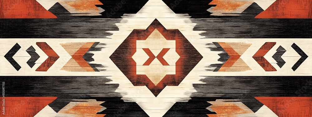 Poster abstract geometric pattern on wood.
