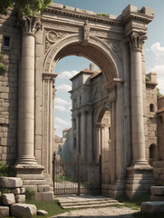 Fototapeta premium roman aqueduct country