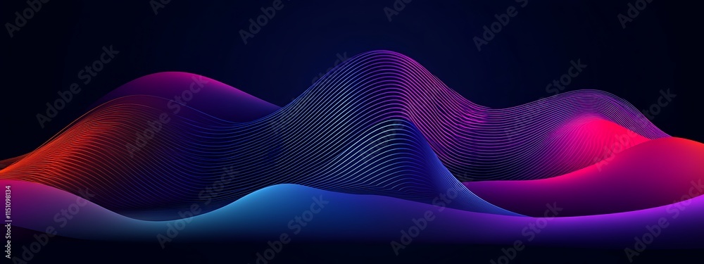 Poster abstract wavy lines background.