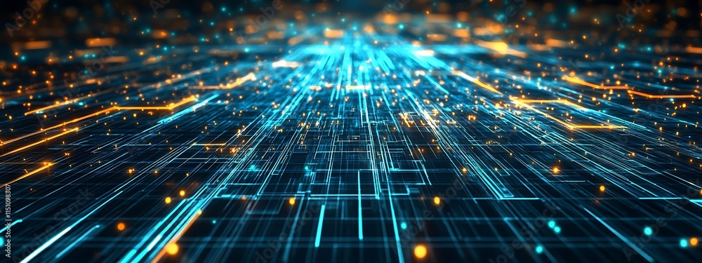 Poster abstract digital network lines.