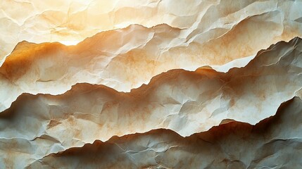 Crumpled Beige Paper Texture Abstract Background