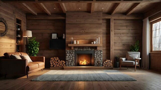 living room with fireplace
