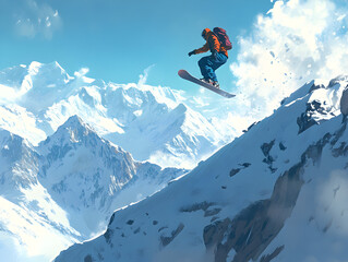 snowboarder jumping in the air