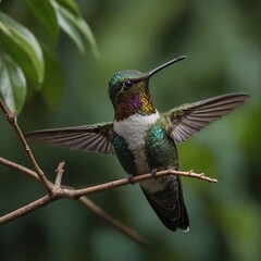 Fototapeta premium Describe the differences between tropical and temperate hummingbird species.