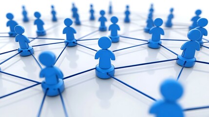 Network of blue figures connected by lines.