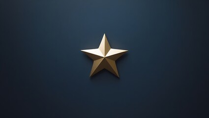 Obraz premium A Golden Star Against a Dark Blue Background