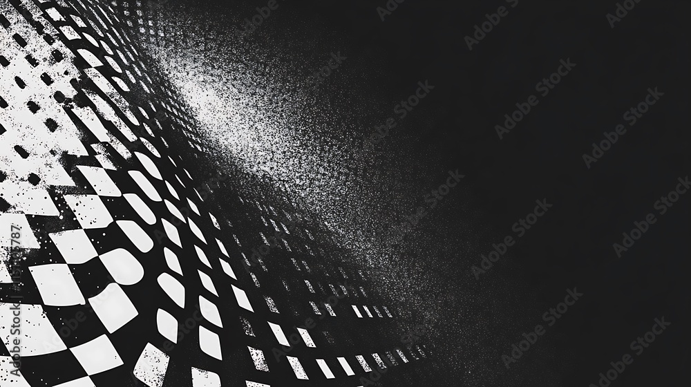 Aufkleber checkered pattern fading into black.