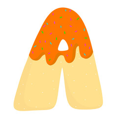 English donut letters cute clipart 