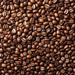 Obraz premium Coffee beans on dark backdrop.