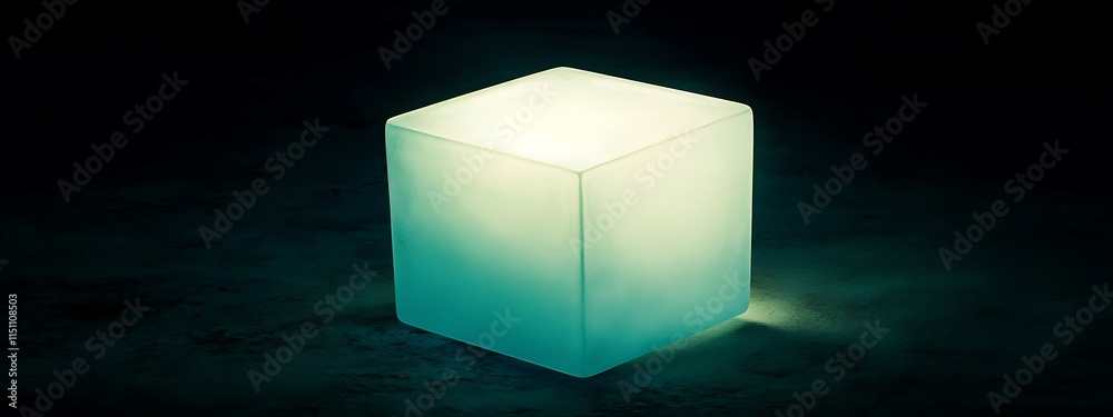 Aufkleber glowing cube object.
