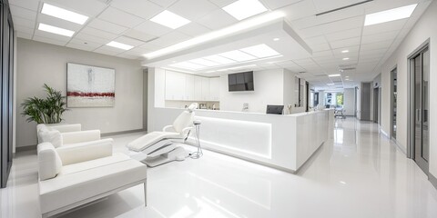 Modern minimalist medical office waiting area design