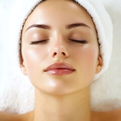 Beautiful woman on white.