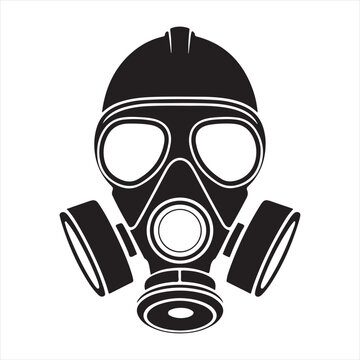 black gas mask front view clip art preview
