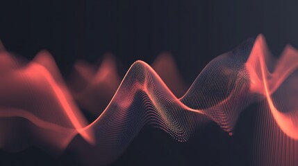 Red digital wave pattern.