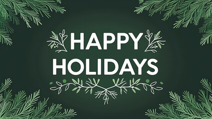 Happy Holidays Green Festive Winter Design