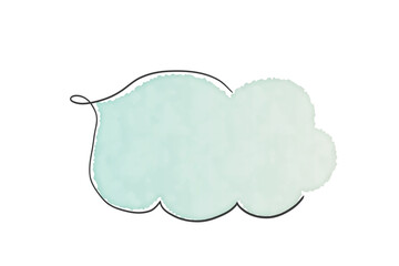 くすみカラーのシンプルな水彩風の吹き出し