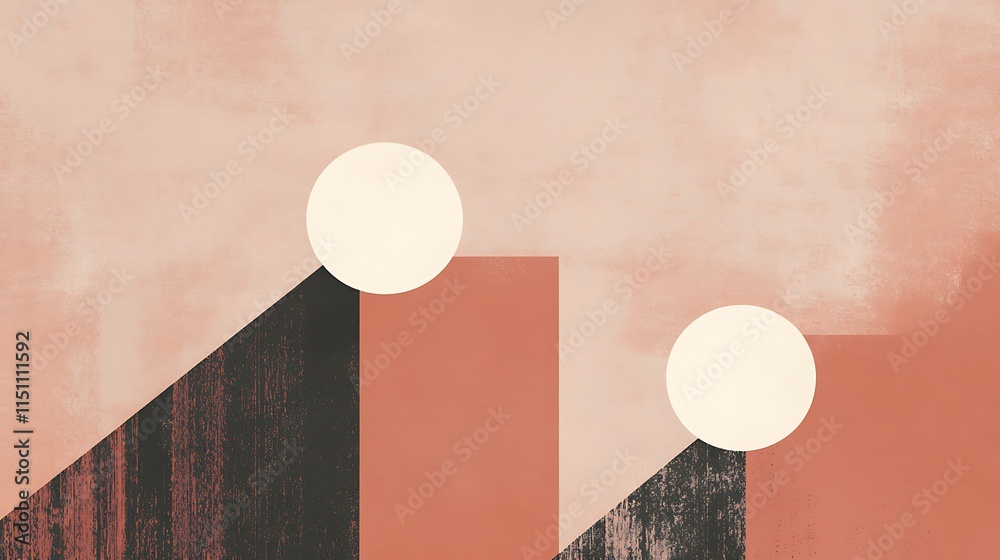 Poster abstract art with two circles.