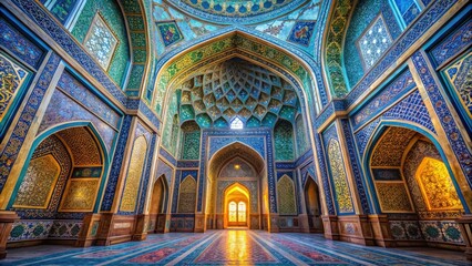 Obraz premium Silhouette Mosque Interior - Khast Imam Complex, Tashkent, Uzbekistan