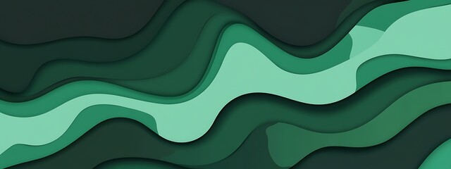 Obraz premium Green layered wave design.