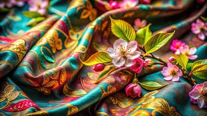 Spring Blossom Fabric Wrapped Flowers, Low Light Leaf Patterns