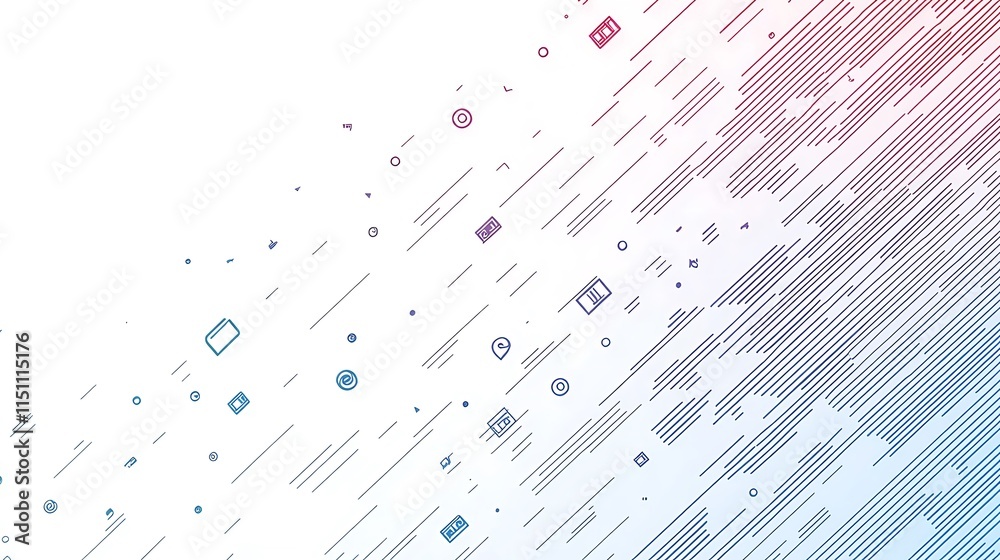 Poster abstract gradient line icons.