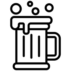 Beer Outline Icon, Black And White Outline Icon Symbol