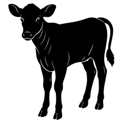 Fototapeta premium Calf Silhouette vector illustration