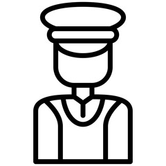 Bellboy icon, Black And White Outline Icon Symbol