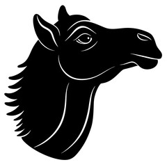 Camel Head Silhouette vector illustration