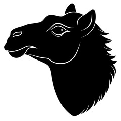 Camel Head Silhouette vector illustration