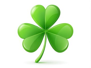 Fototapeta premium Trendy Shamrock Logo Design - Flat Style Green Leaf for Web & App