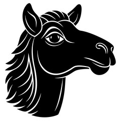 Camel Head Silhouette vector illustration
