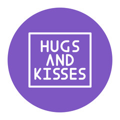 Hugs and Kisses icon vector image. Can be used for Grandparents.