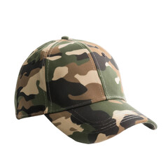 Fototapeta premium Stylish camouflage cap isolated on transparency background