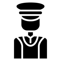 Bellboy icon, Black And White Glyph Icon Symbol
