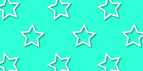 Star Contour Icon on the white Geometric Background. 3D Illustration of Favorite Icon Set with light green Background.